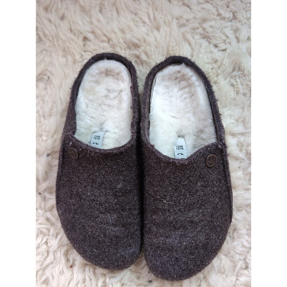 Birkenstock Zermatt EU 37 US 6 Women's Shearling Wool Felt Slip On Clogs